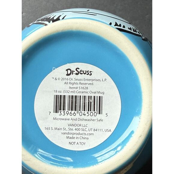 Dr Seuss Cat In The Hat Blue Cup Mug Vandor 18oz Microwave Dishwasher Safe New - Picture 5 of 7